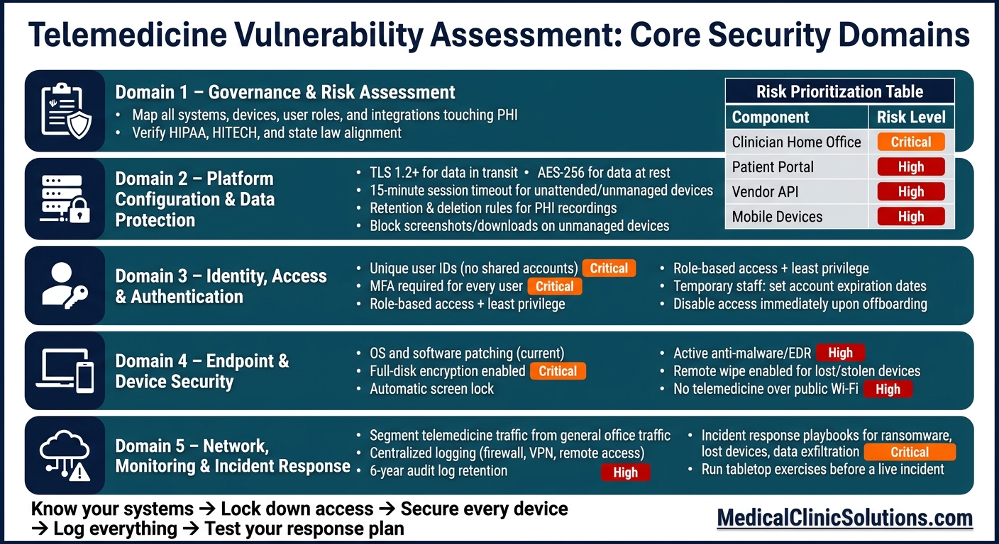 Telemedicine Vulnerability Assessment Checklist: 5 Core Security Domains
